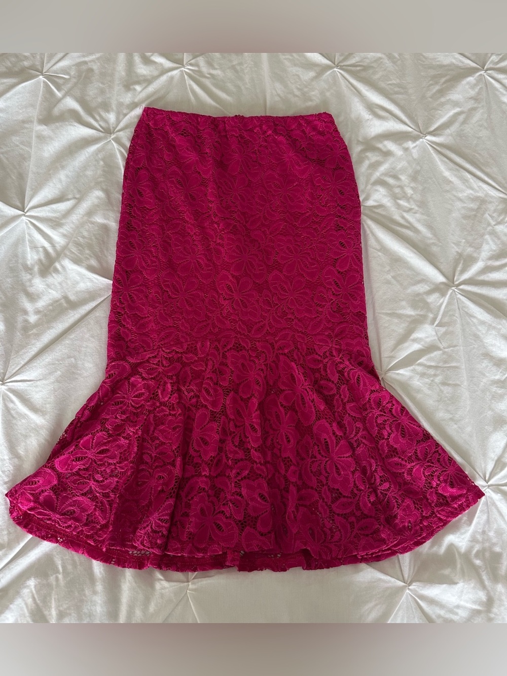 Another Story Fuchsia Lace Mermaid Skirt